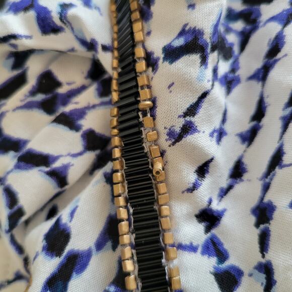 Soft Surroundings South Beach Tunic Beaded Lace Up Blue White Women Large - Picture 15 of 15